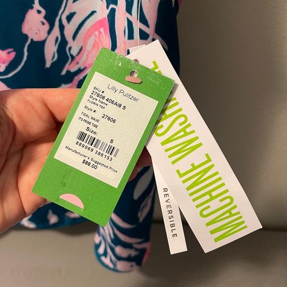 NWT Reversible Lilly Pulitzer Tidal Wave Prime Florin Top Spring Summer Beach - Picture 6 of 14